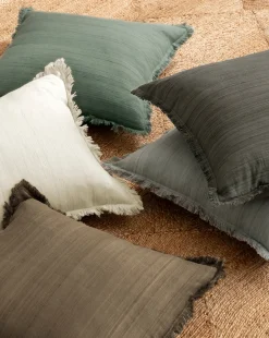 Abbey Silk Fringe Pillow Cover|Eco-Tasar