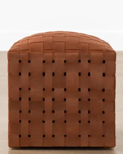 Ackley Leather Ottoman|Peninsula Home Collection Best