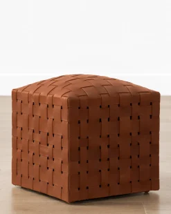 Ackley Leather Ottoman|Peninsula Home Collection Best