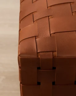 Ackley Leather Ottoman|Peninsula Home Collection Best