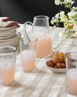 Adonis Ribbed Glass Pitcher|Creative Co-op New