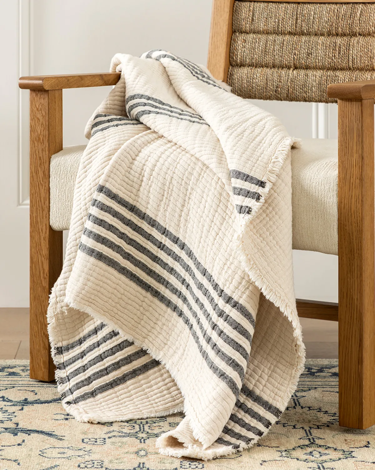 Anneliese Striped Throw|Creative Co-op Clearance