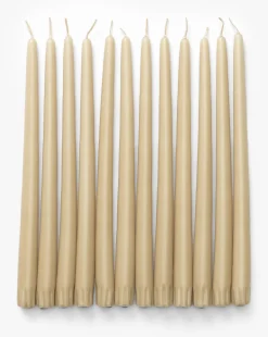 Antique Beige Taper Candles (Set of 12)|Yummi Candles Hot