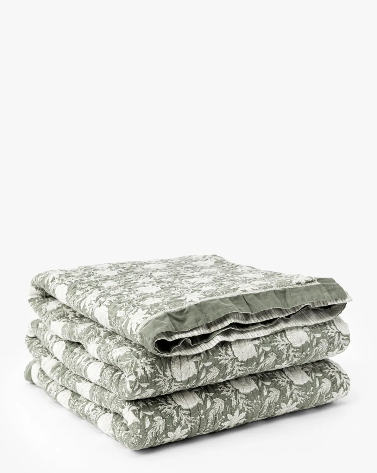 Audrey Sage Block Print Quilt|Renuka Inc. New
