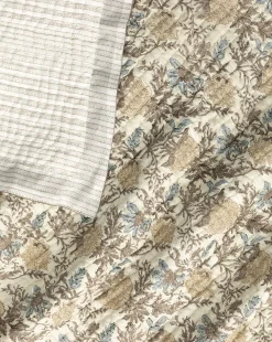 Audrey Tan Block Print Quilt|Renuka Inc. Sale