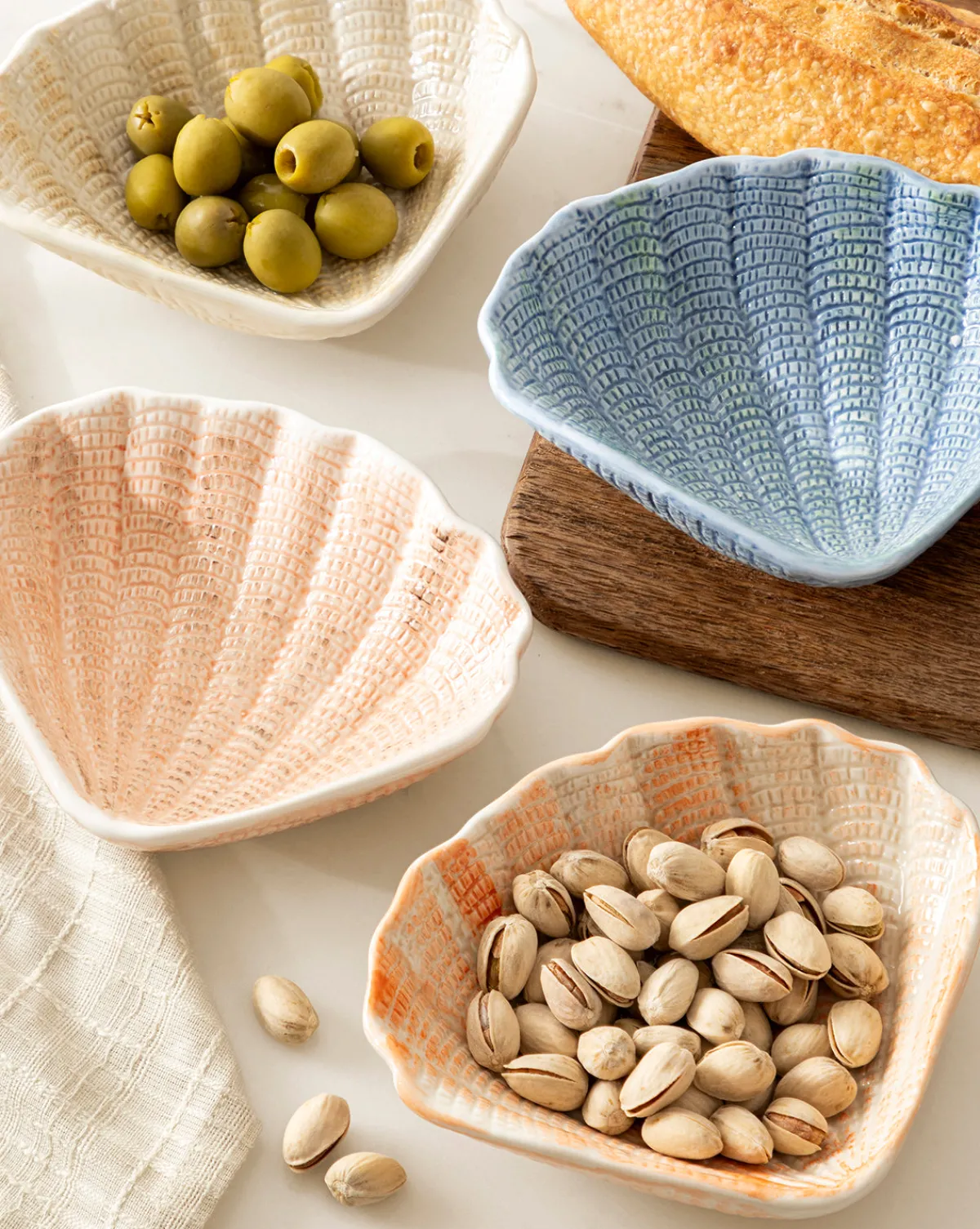 Aurelie Shell Shaped Bowls (Set of 4)|Creative Co-op New