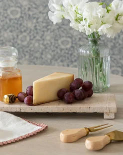 Beige Travertine Footed Serving Board|Creative Co-op Outlet