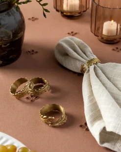 Botanical Brass Napkin Ring (Set of 4)|Nawab Regency Outlet