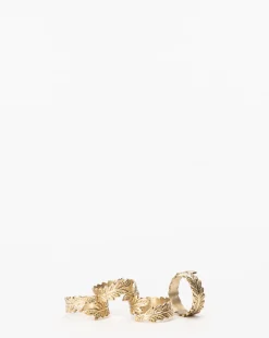 Botanical Brass Napkin Ring (Set of 4)|Nawab Regency Outlet