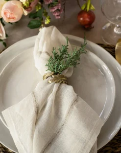 Botanical Brass Napkin Ring (Set of 4)|Nawab Regency Outlet