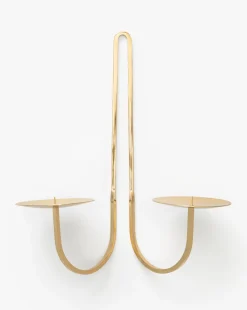 Brass Two Arm Candle Holder|Fredericks & Mae Clearance