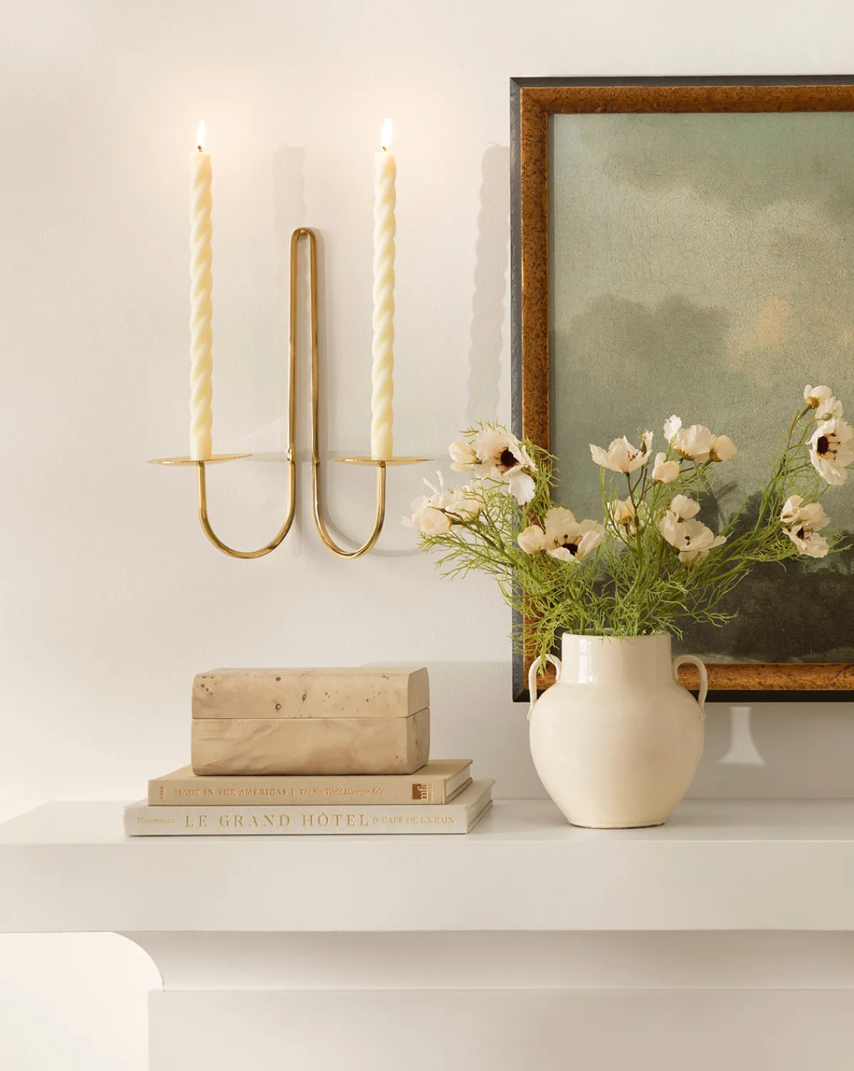 Brass Two Arm Candle Holder|Fredericks & Mae Clearance