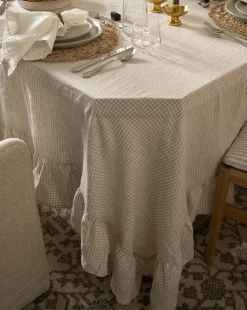Catania Linen Ruffle Tablecloth|Vini Exports New