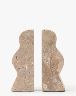 Catriona Travertine Bookends (Set of 2)|Creative Co-op Clearance