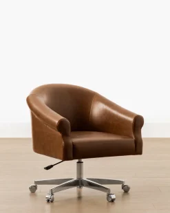 Clemence Leather Desk Chair|Makerspalm Best