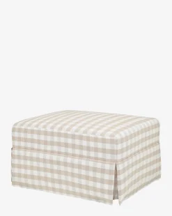 Crawford Gliding Ottoman in Gingham|Million Dollar Baby New