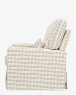 Crawford Pillowback Comfort Swivel Glider in Gingham|Million Dollar Baby Discount