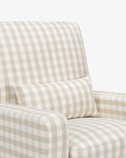 Crawford Pillowback Comfort Swivel Glider in Gingham|Million Dollar Baby Discount