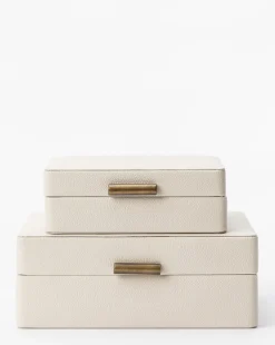 Cream Shagreen Box|Credence Clearance