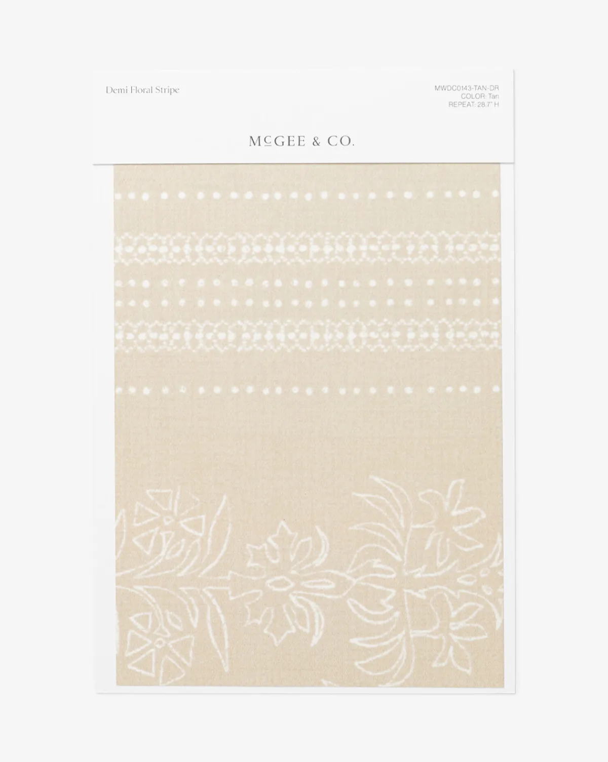 Demi Floral Stripe Wallpaper Swatch|McGee & Co. Outlet