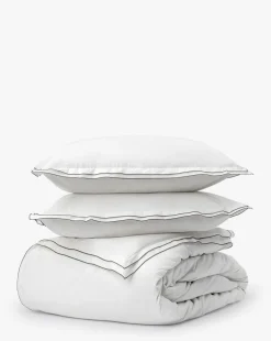 Devlin White Duvet Cover & Sham Set|Lameirinho Industria Textil, S.A. New