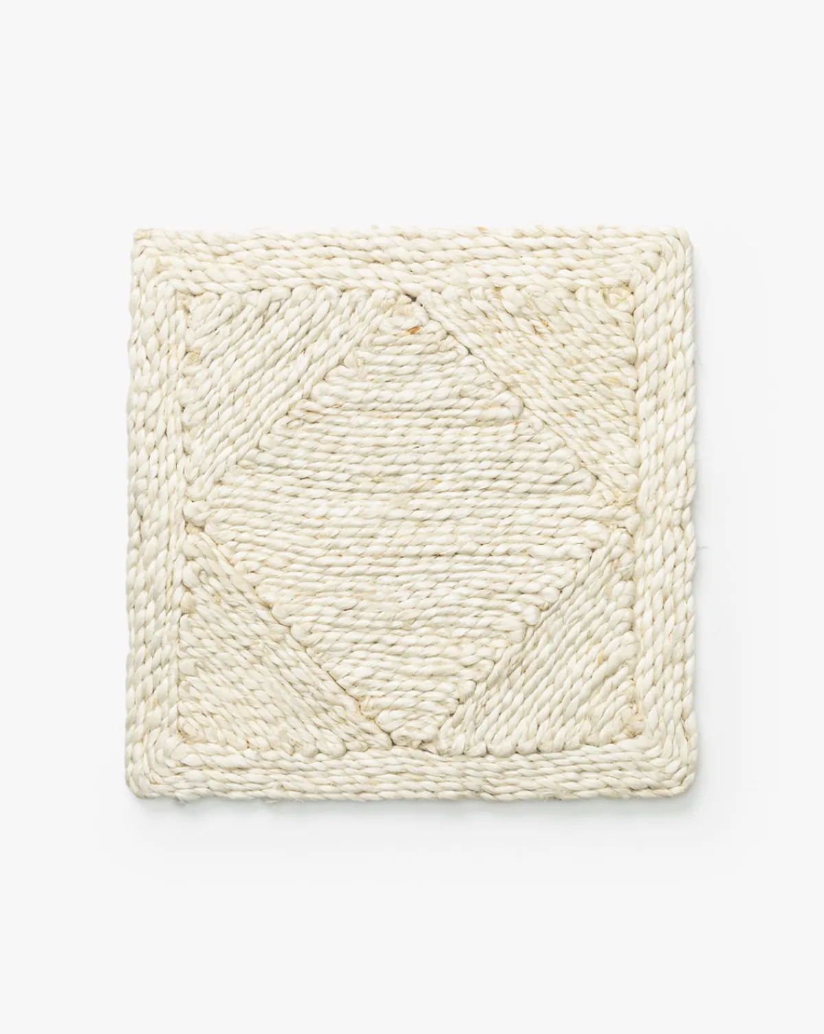 Diamond Braided Bleached Jute Rug Swatch|Palm Fiber Sale