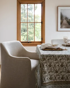 Estelle Block Print Tablecloth|Renuka Inc.