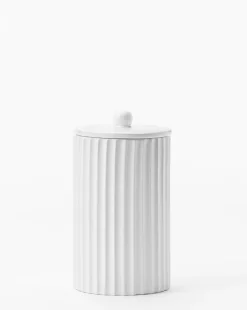 Fluted Lidded Bathroom Canister|Makerspalm Clearance