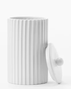 Fluted Lidded Bathroom Canister|Makerspalm Clearance