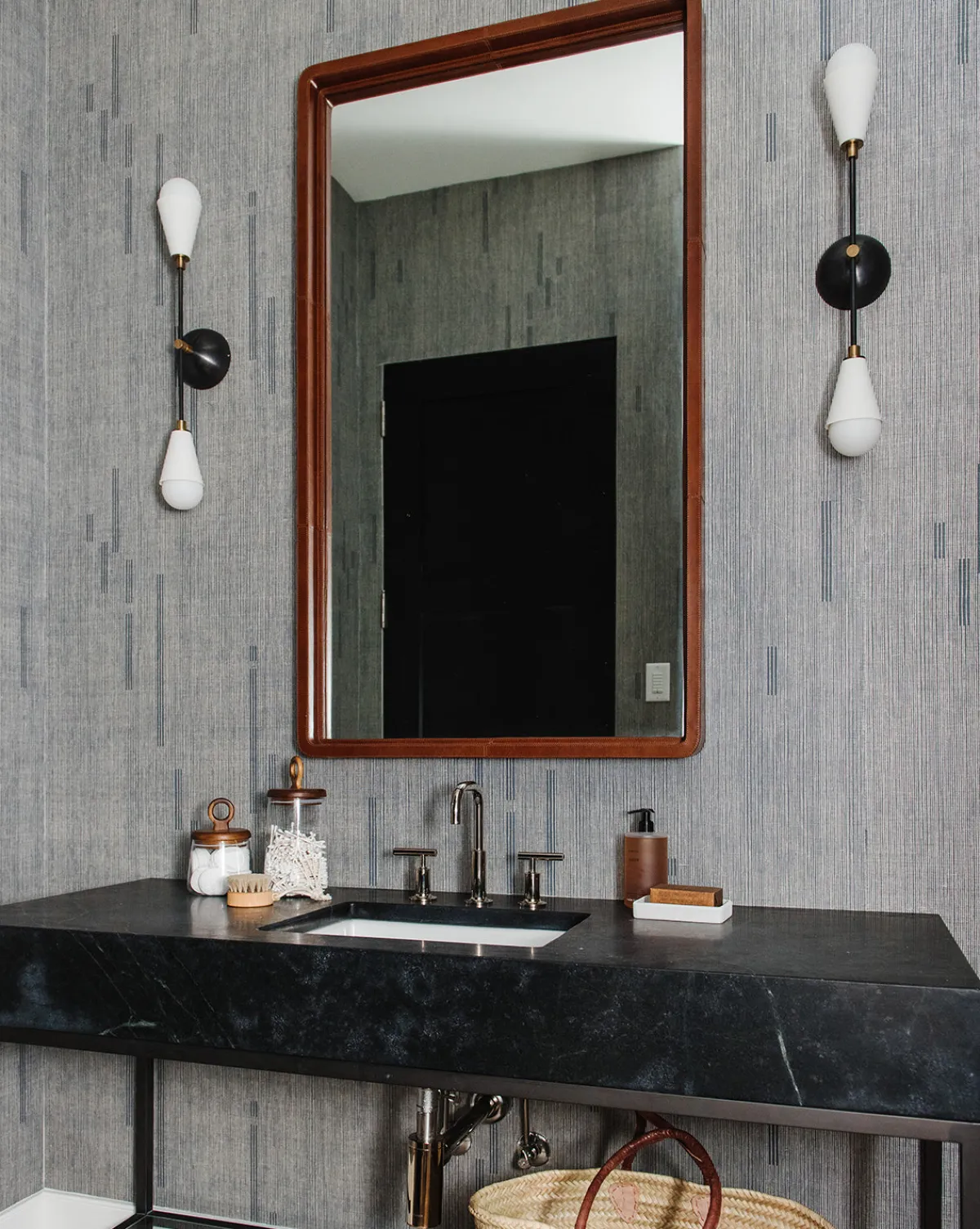 Franklin Leather Mirror|Made Goods Sale