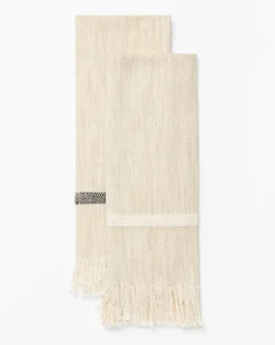 Fringed Striped Tea Towel (Set of 2)|Creative Co-op