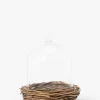 Glass Cloche with Woven Base|Creative Co-op Outlet