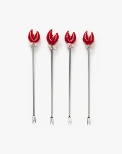 Glass Lobster Claw Picks (Set of 4)|Creative Co-op New