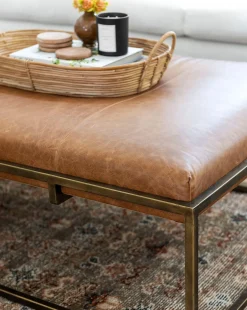 Harlow Leather Coffee Table|Credence Online