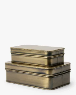 Harriet Brass Boxes (Set of 2)|Creative Co-op