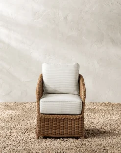 Haviland Outdoor Dining Chair with Perennials Taupe Stripe|Makerspalm Hot