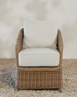 Haviland Outdoor Dining Chair with Perennials Taupe Stripe|Makerspalm Hot