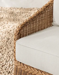 Haviland Outdoor Dining Chair with Perennials Taupe Stripe|Makerspalm Hot