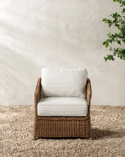 Haviland Outdoor Lounge Chair with Perennials Taupe Stripe|Makerspalm