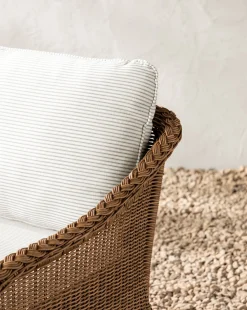 Haviland Outdoor Lounge Chair with Perennials Taupe Stripe|Makerspalm