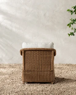 Haviland Outdoor Lounge Chair with Perennials Taupe Stripe|Makerspalm