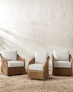 Haviland Outdoor Lounge Chair with Perennials Taupe Stripe|Makerspalm