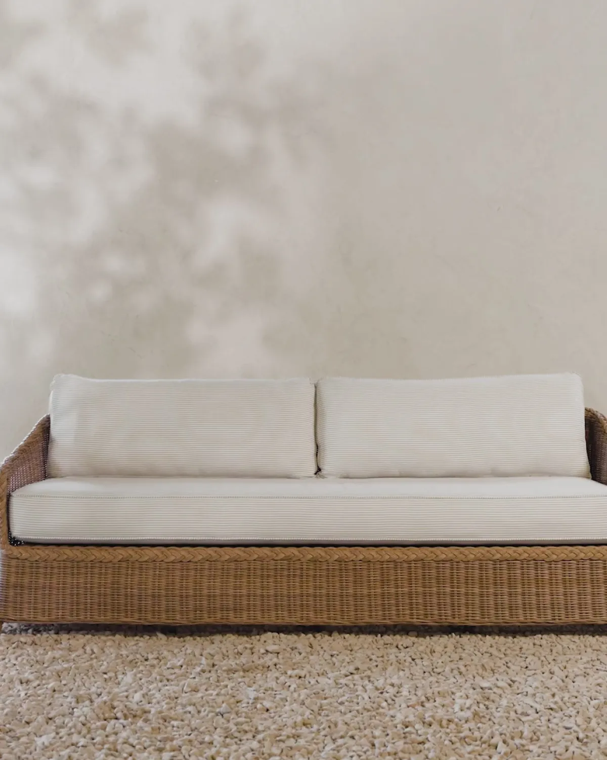 Haviland Outdoor Sofa with Perennials Taupe Stripe 88"|Makerspalm Clearance