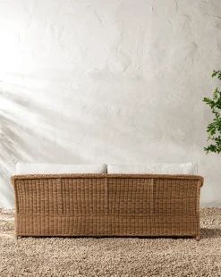 Haviland Outdoor Sofa with Perennials Taupe Stripe 88