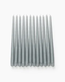 Light Gray Taper Candles (Set of 12)|Yummi Candles