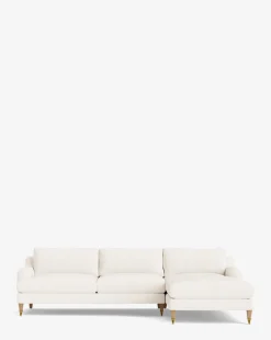Lucille English Roll Arm Right Chaise Sectional 107