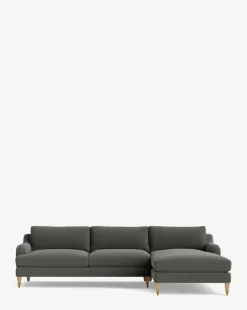 Lucille English Roll Arm Right Chaise Sectional 107