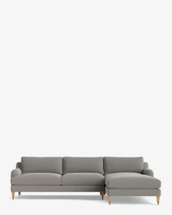 Lucille English Roll Arm Right Chaise Sectional 107