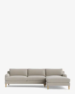 Lucille English Roll Arm Right Chaise Sectional 107