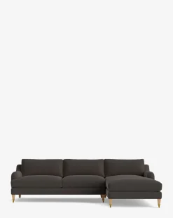 Lucille English Roll Arm Right Chaise Sectional 107
